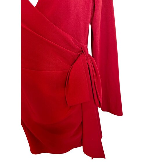 Cinq à Sept Sierra Wrap Minidress in Cranberry NWT - Size 2 - Picture 9 of 10